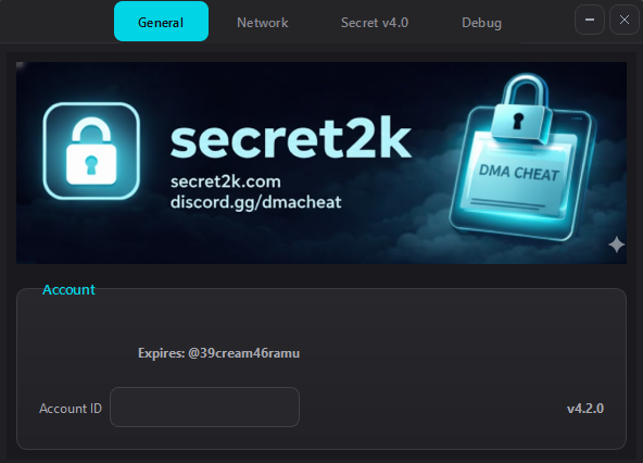 SecretVision menu – General tab